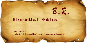 Blumenthal Rubina névjegykártya